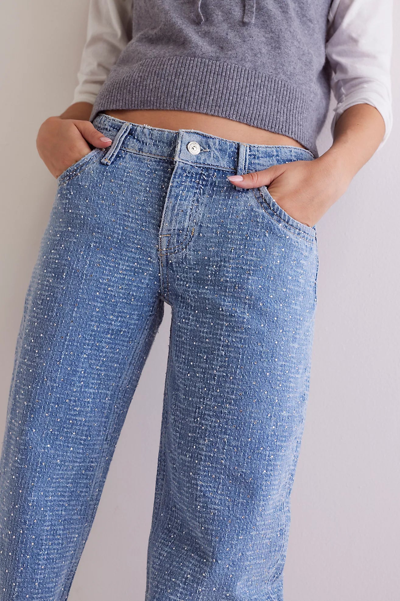 Wide Leg Sparkle Jeans