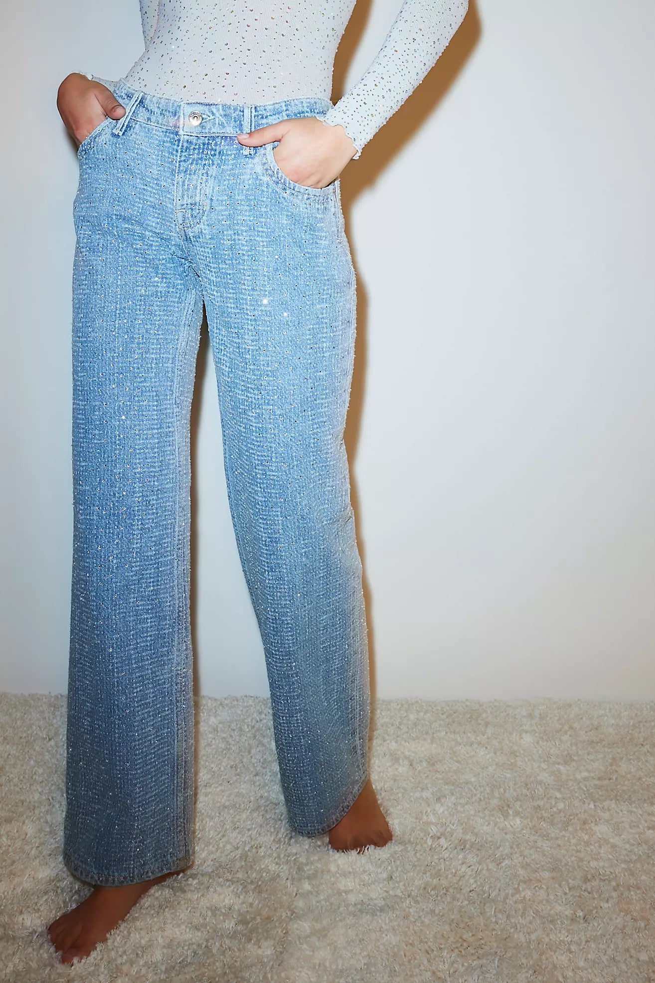 Wide Leg Sparkle Jeans