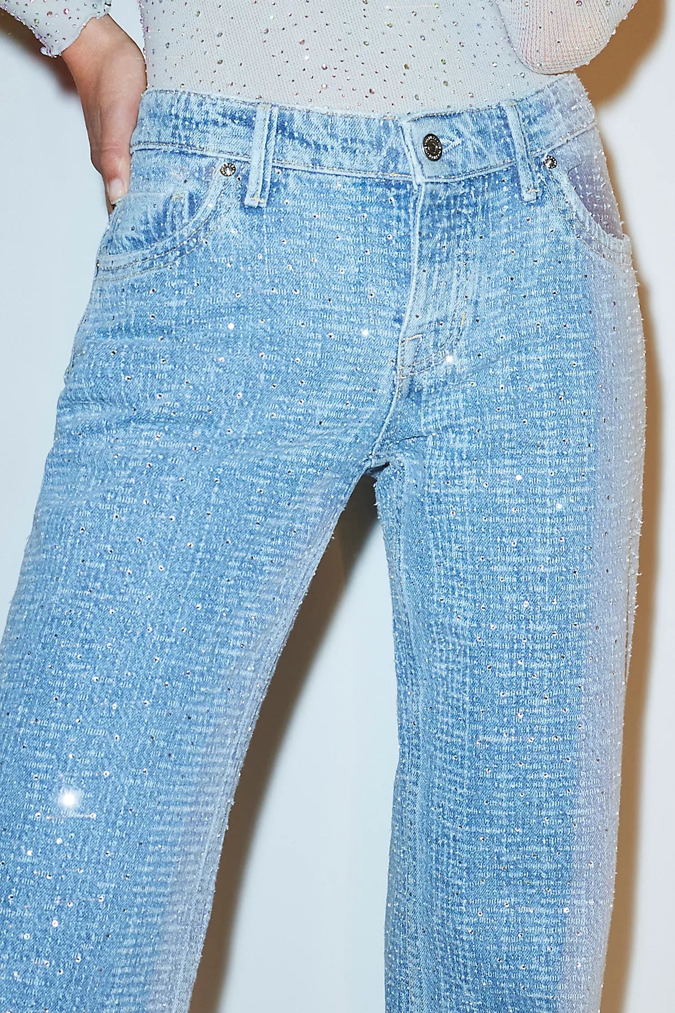 Wide Leg Sparkle Jeans