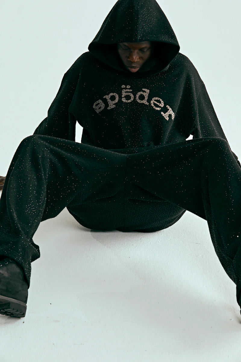Reflective Rhinestone Spider Hoodie