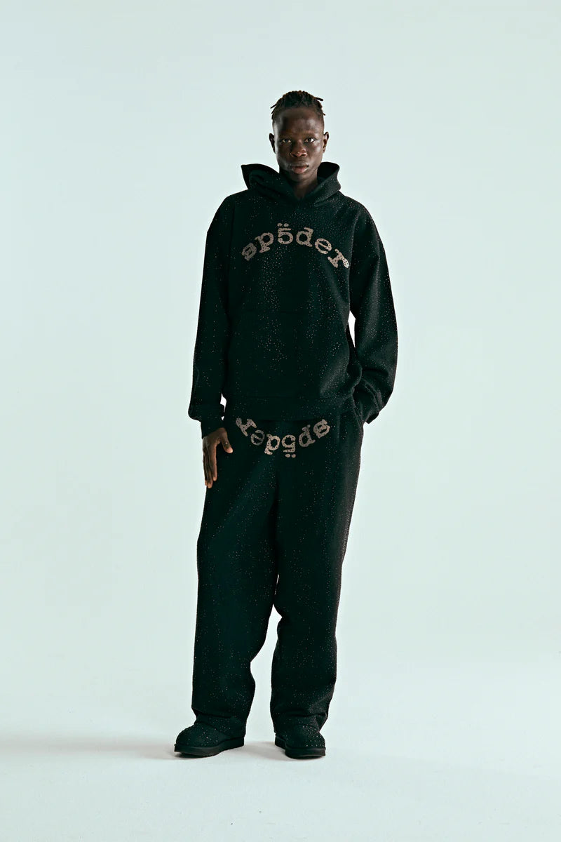 Reflective Rhinestone Spider Hoodie