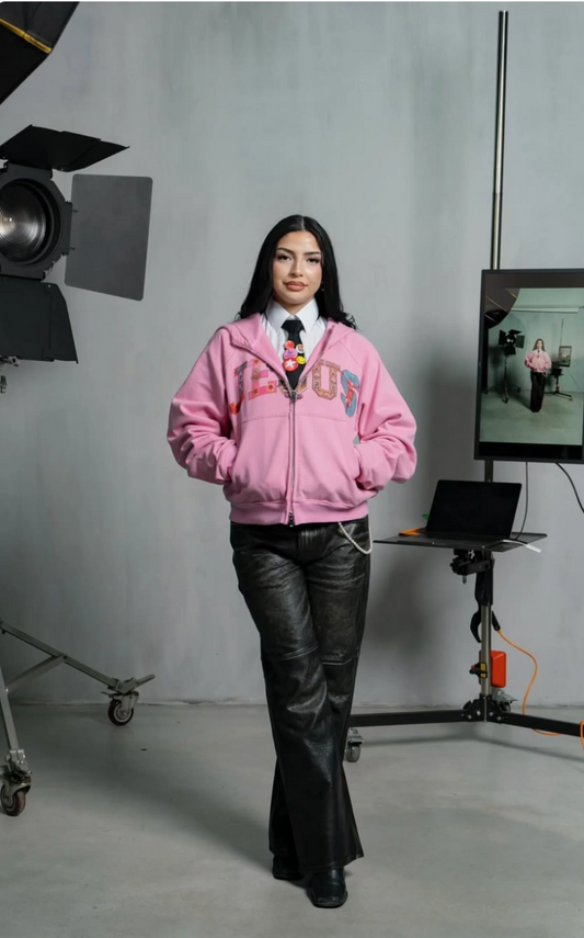 The King Pink Zip-Up Hoodie